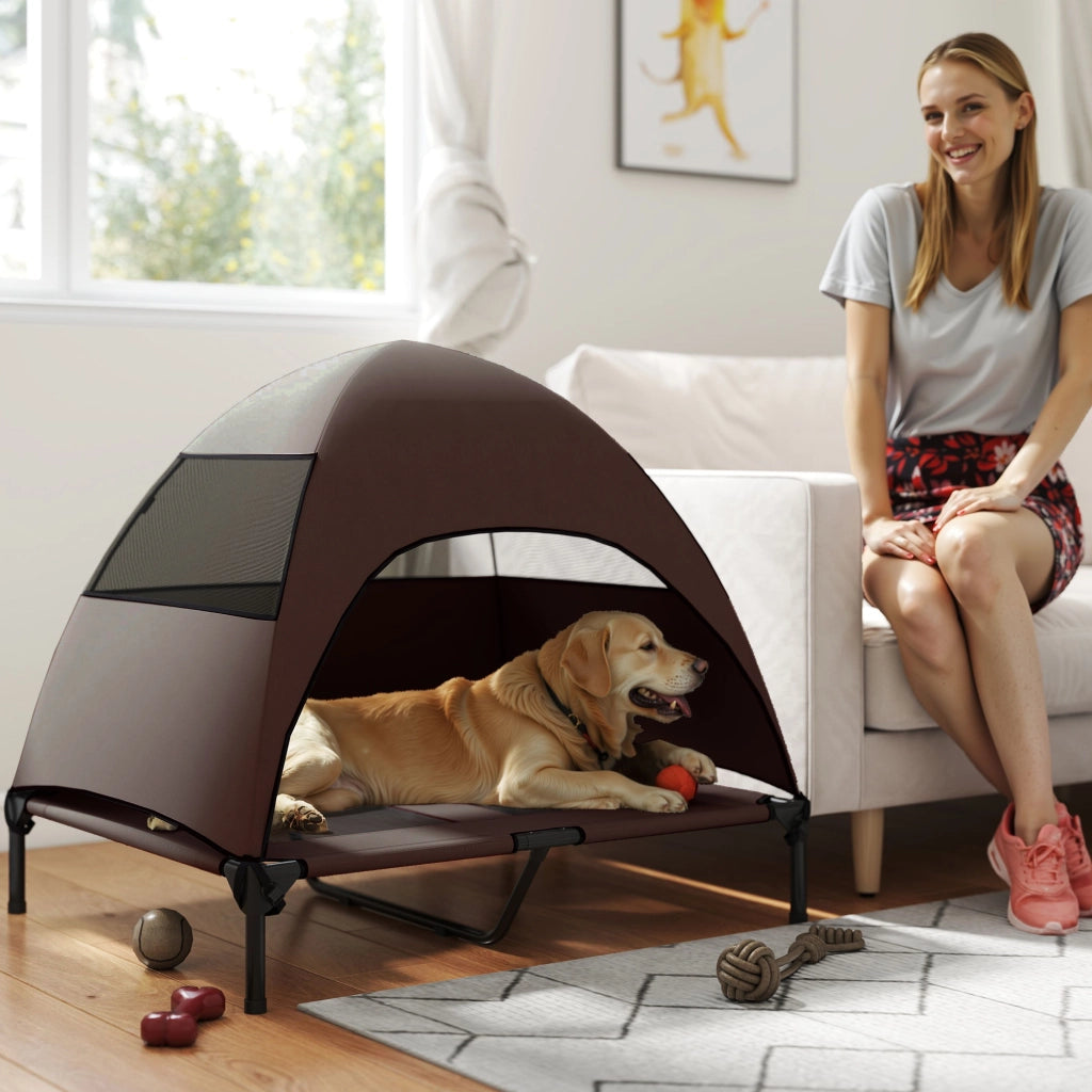 Cuccia per Cani con Tetto ¨C zephmum ¨C 91x76x90 cm Marrone