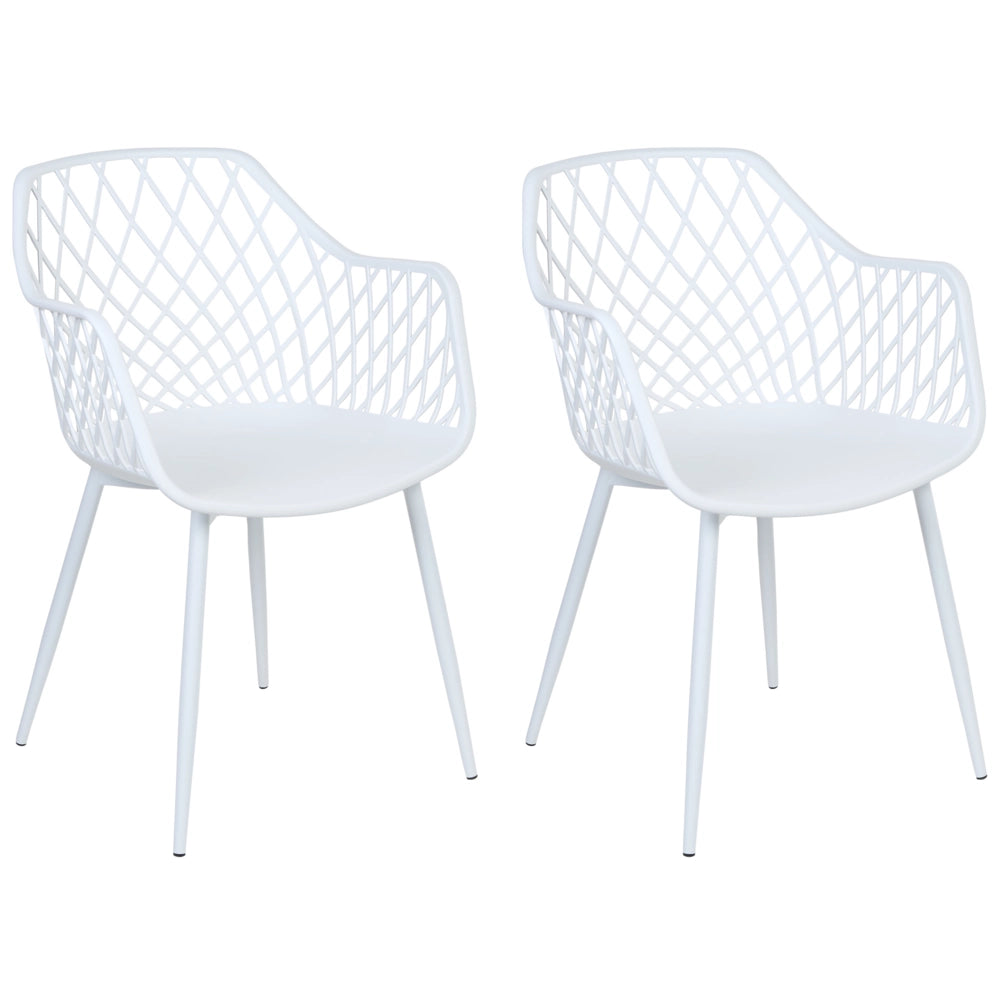 Set di 2 sedie da pranzo grigio sintetico sedile in legno chiaro gambe in metallo aperto netto indietro moderno soggiorno stile scandinavo