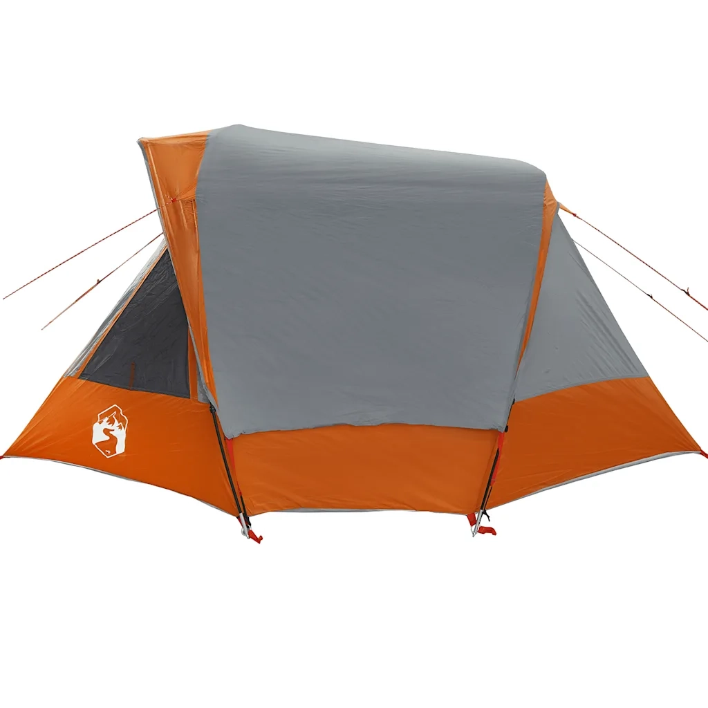 vidaXL Tenda Familiare Cabina 6 Persone Grigia Arancione Impermeabile