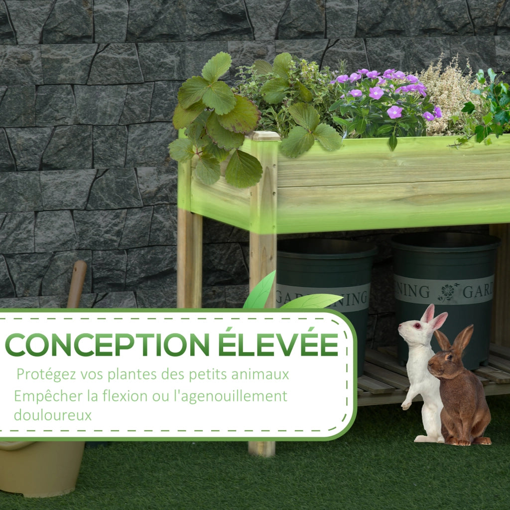 Tavolo da giardino in legno con scaffale ¨C Minimal ¨C 91x51x76 cm