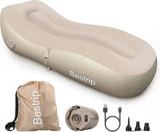 Divano gonfiabile per interni ed esterni - Letto aerei con pompa elettrica (180 x 70 x 50 cm)