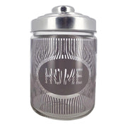 BARATTOLO DUNE IN VETRO CON FANTASIA E SCRITTA HOME COLORE GRIGIO CON TAPPO 800 CC