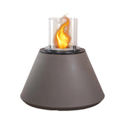Camino a bioetanolo Parbo, Caminetto ecologico, Focolare senza fumo, Riscaldatore ad etanolo, Made in Italy, 60x60 h56 cm, Marrone