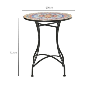 TAVOLO Mosaico rotondo Ø60 x 71 cm Metallo Rosso