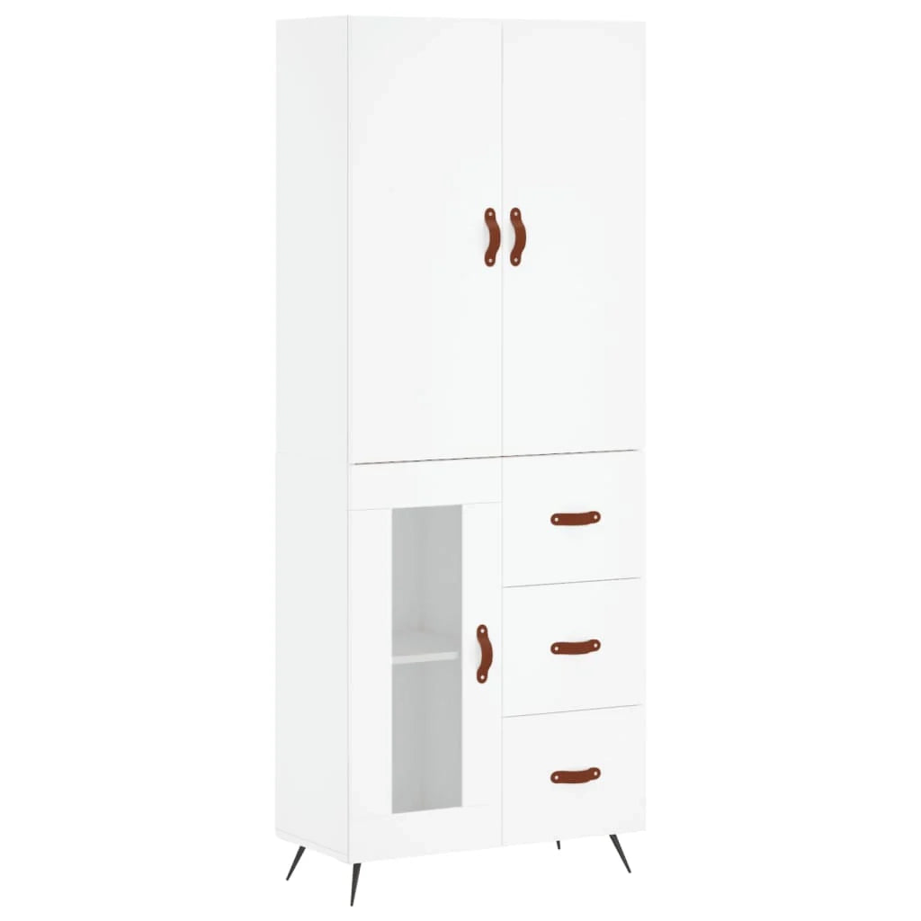 Buffet credenza cassettiera armadio mobile contenitore organizer cucina soggiorno salotto alto 69,5 x 34 x 180 cm legno ingegnerizzato bianco 02_0032654