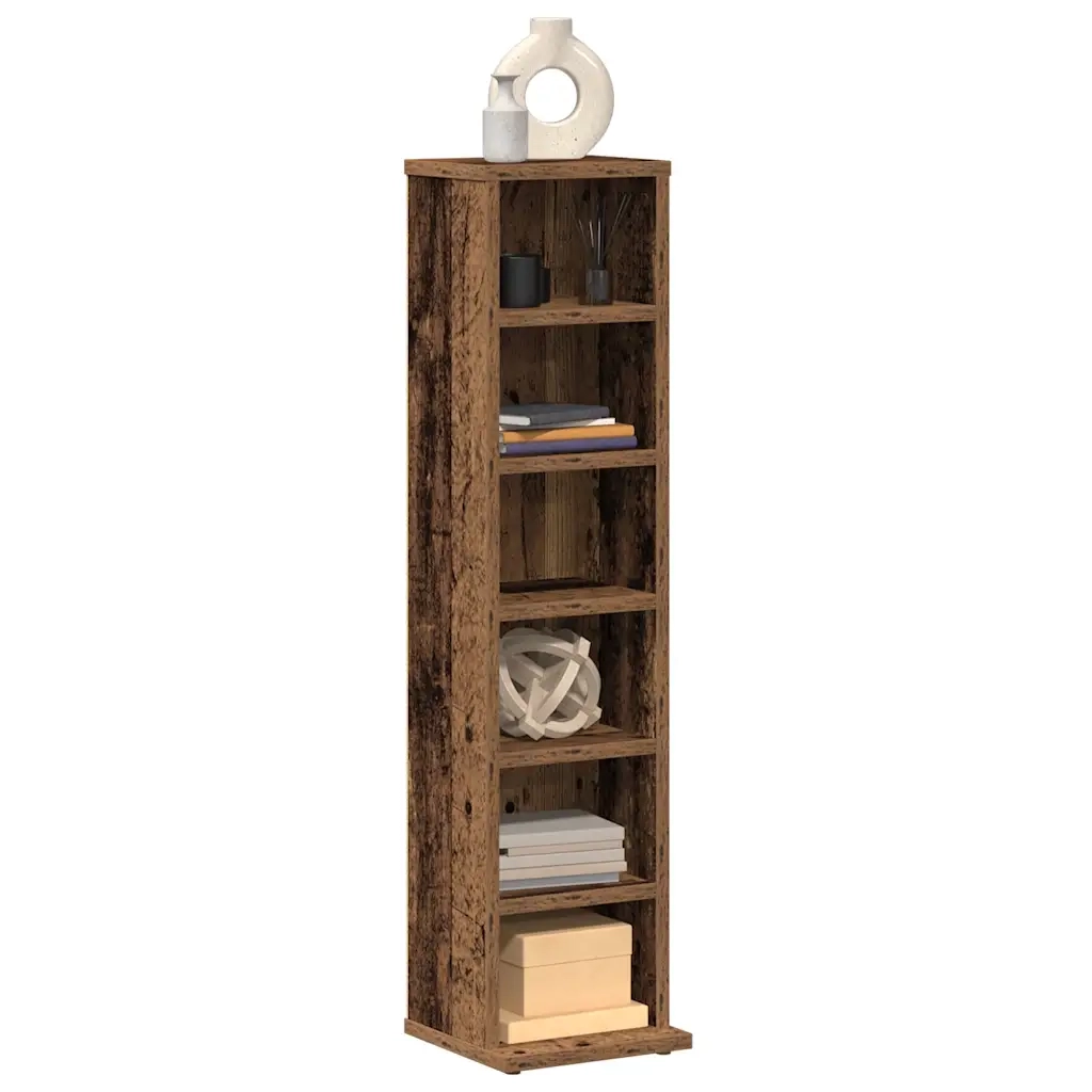 vidaXL Mobile Porta CD Legno Vecchio 21x20x88 cm in Legno Multistrato