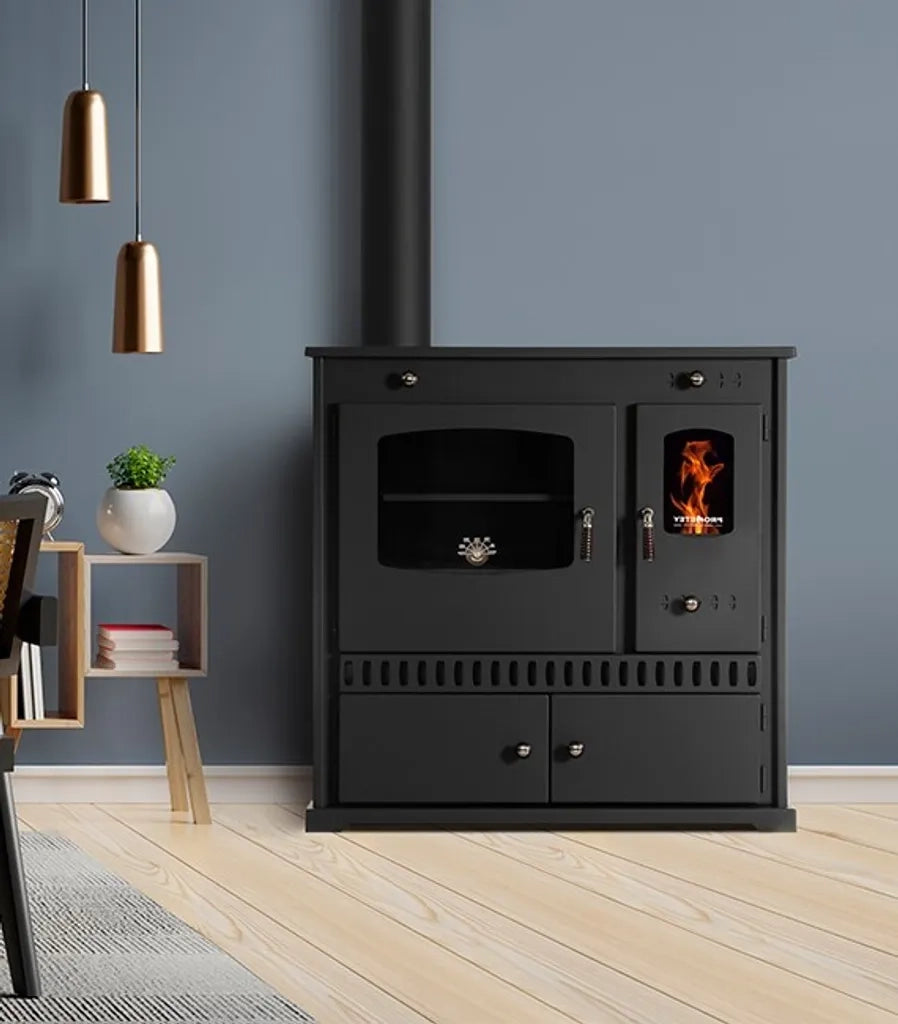 Stufa a legna con camino dritto Eco Perfect