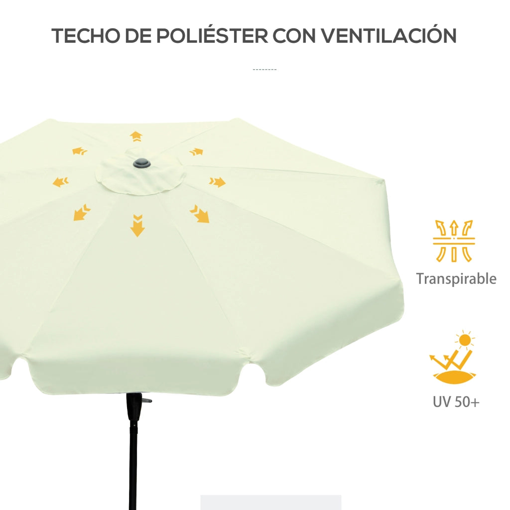 Ombrellone da Giardino ¨C Zephmum ¨C Beige ?266x248,5 cm in Alluminio con Ventilazione