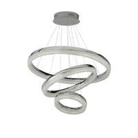 Lampadario Moderno Circle Acciaio Grigio Policarbonato Trasparente Led 43 4000K