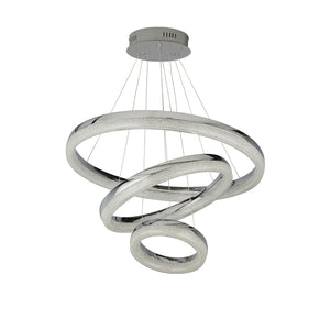 Lampadario Moderno Circle Acciaio Grigio Policarbonato Trasparente Led 43 4000K
