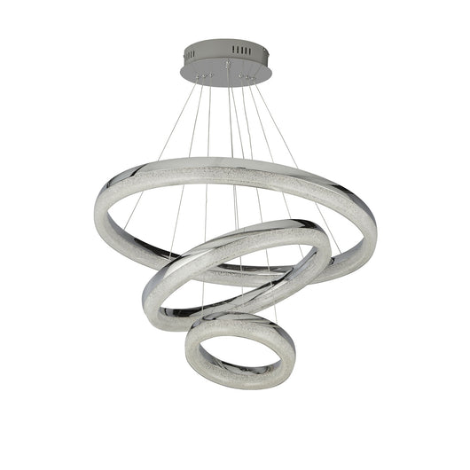 Lampadario Moderno Circle Acciaio Grigio Policarbonato Trasparente Led 43 4000K