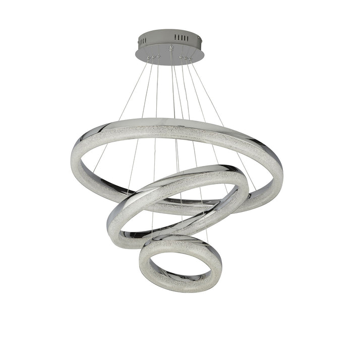 Lampadario Moderno Circle Acciaio Grigio Policarbonato Trasparente Led 43 4000K