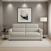Flaibano, Divano Fisso 2 Posti Sfoderabile Made in Italy, 205x95x100h cm Beige