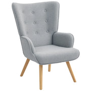 Poltrona relax imbottita in tessuto boucl¨¦ ¨C Zephmum ¨C Grigio chiaro 71x74x96 cm