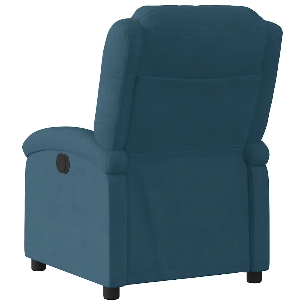 Divano Sedia-Poltrona Reclinabile Elettrica Blu in Velluto 840434