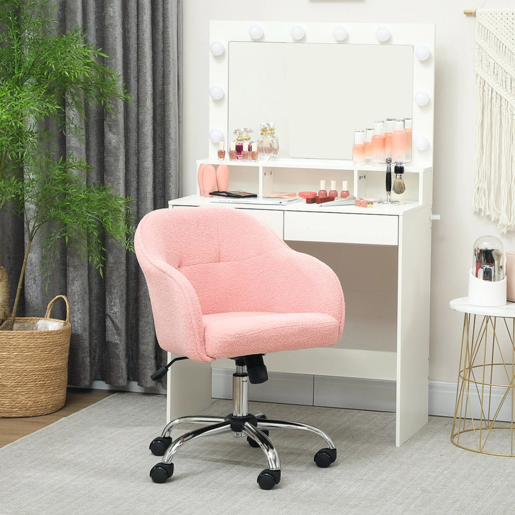 Sedia da ufficio ergonomica con basculante ¨C zephmum ¨C velluto rosa 56x61x86 cm