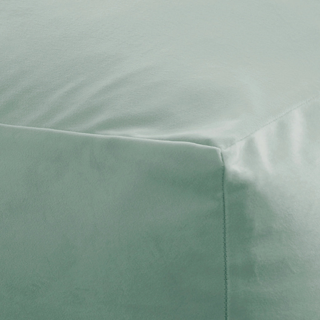 Pouf quadrato PALAU - Seduta velluto verde 50x50 cm