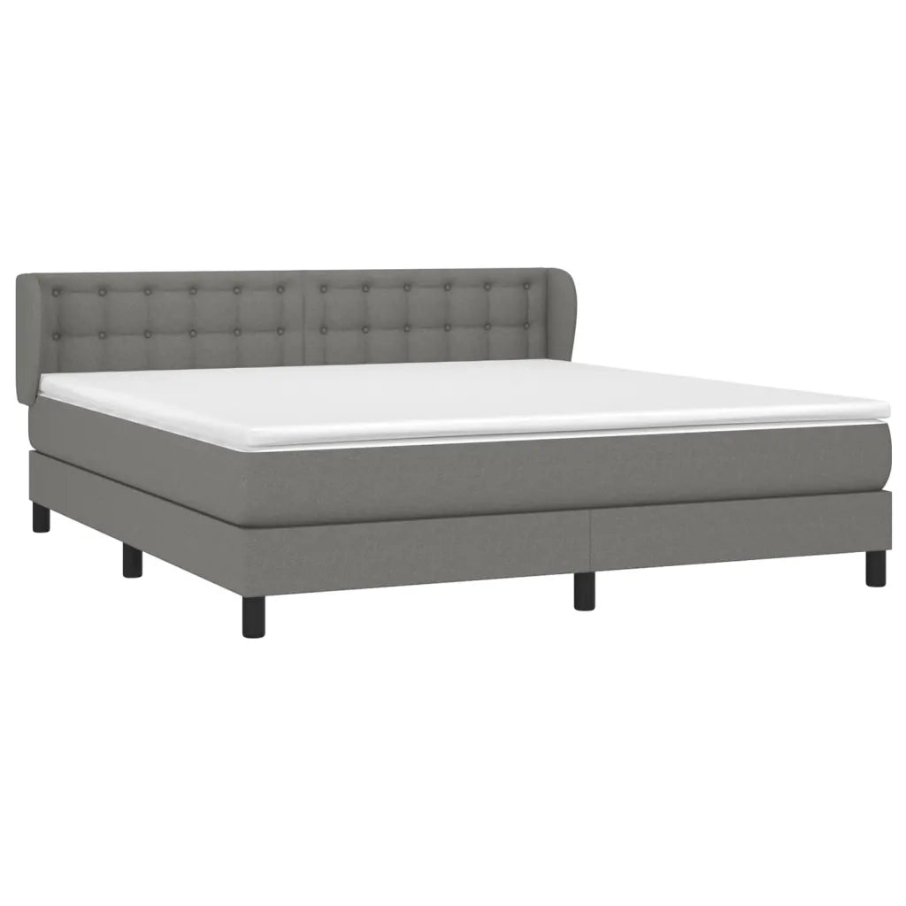 Giroletto a Molle con Materasso Grigio Scuro 180x200 cm Tessuto 3126582