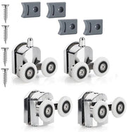 Corona dorata - Porte doccia - Ruote di scorrimento - 23mm - Argento - Ruote a curva - Alta qualità - Adatto per cabine doccia - Design moderno