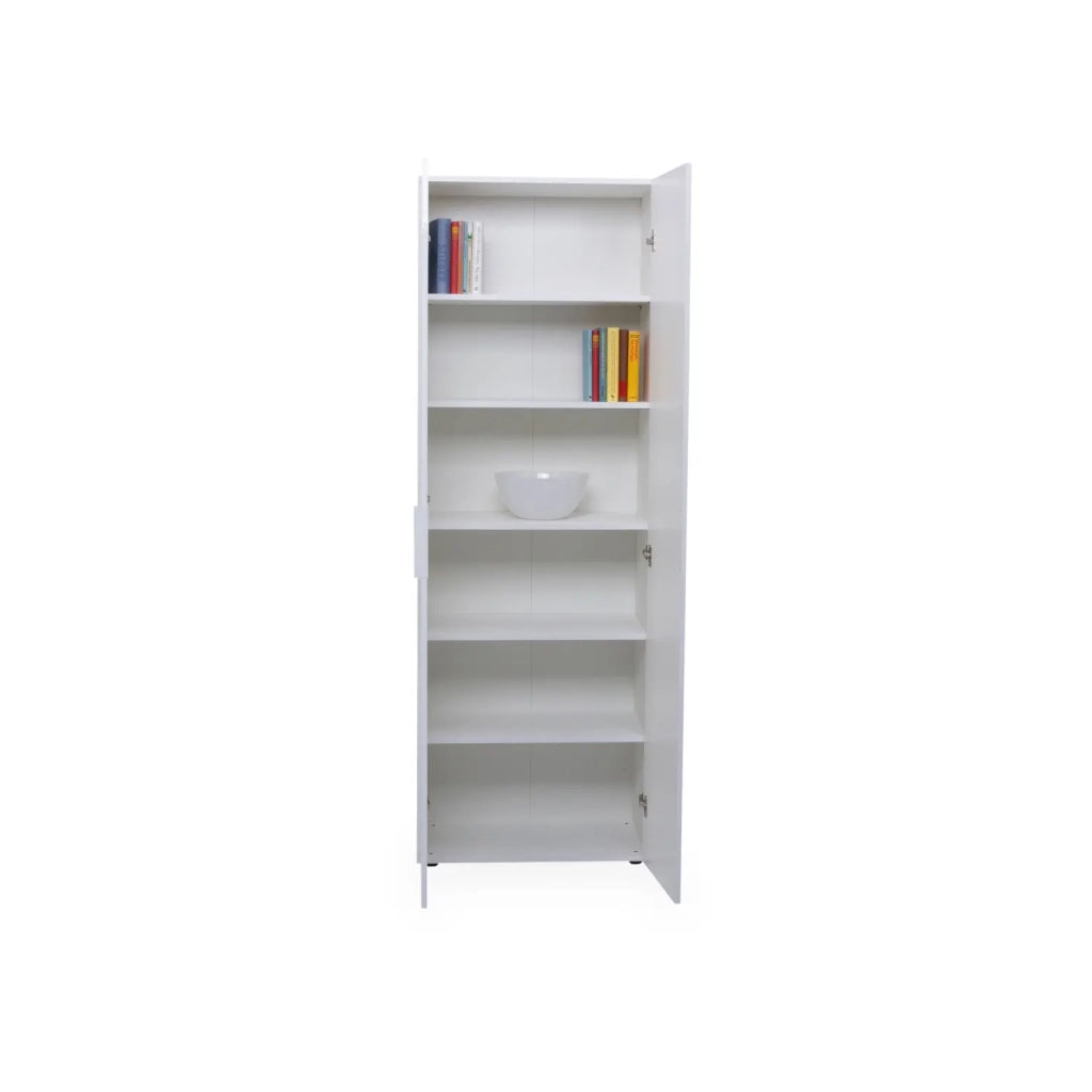 Armadio 2 ante con 6 ripiani bianco lucido cm 69x37x198 h