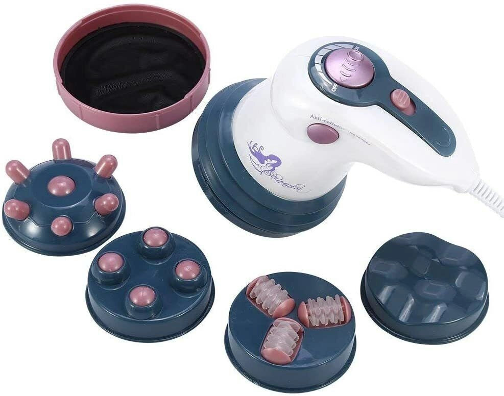Massaggiatore elettrico anticellulite pancia fianchi glutei 4 testine rotanti