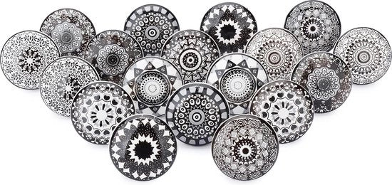 Knoppi di ceramica in colore marrone scuro per comodino, bagno, cucina, set manuale da 18.