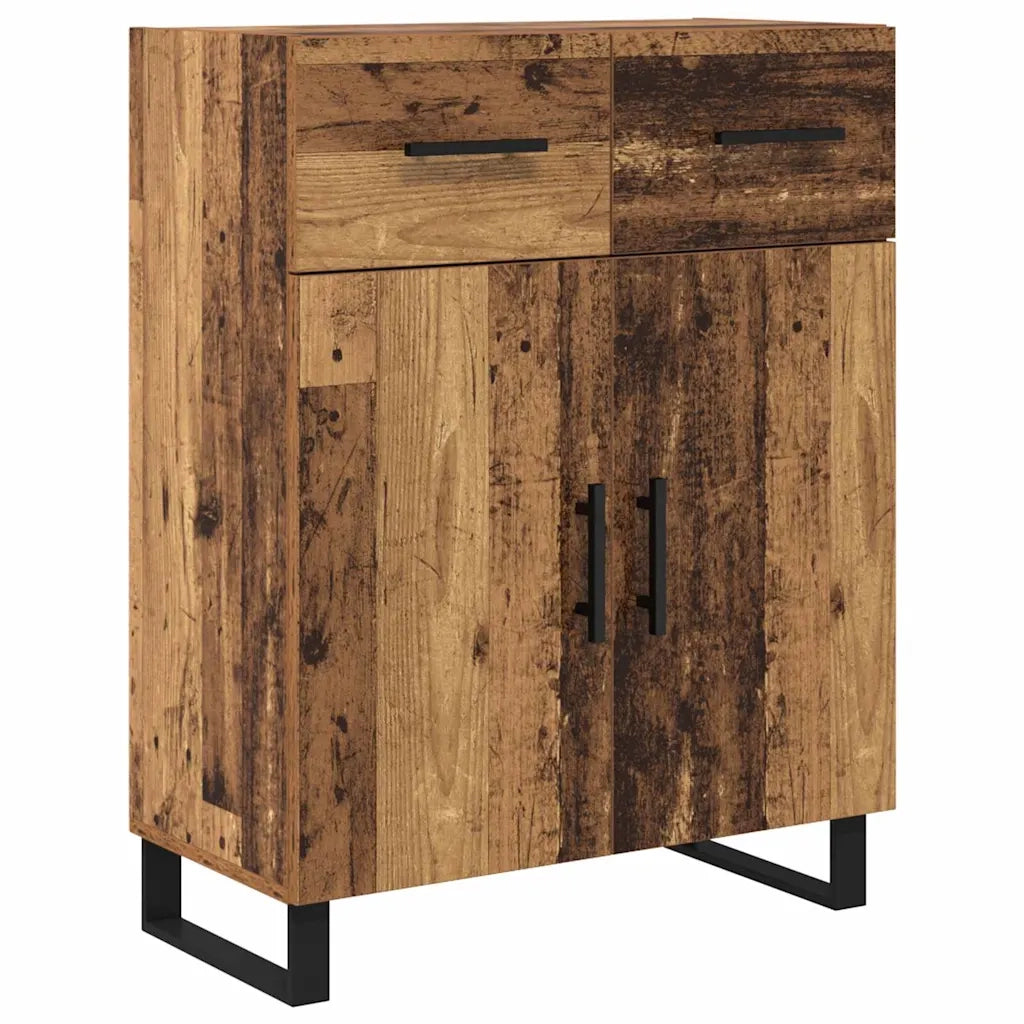 Credenza con cassetto 2 pcs Legno vecchio 69,5 x 34 x 180 cm