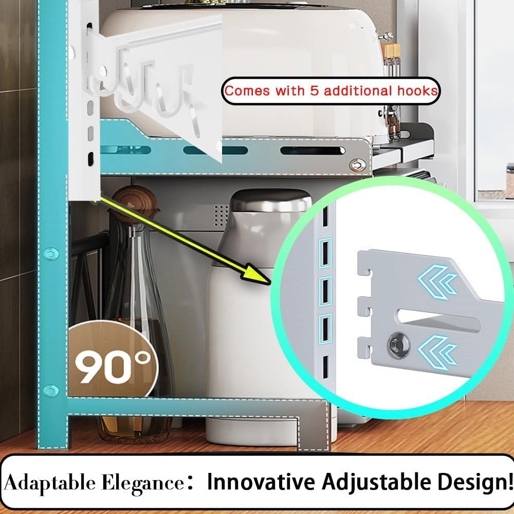 Trade Shop - Mensola Espandibile Per Forno A Microonde Scaffale Cucina Organizzatore Tavolo Regolabile -