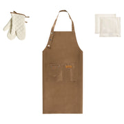 Set da cucina Grembiule Guanti da forno Panni da cucina marrone tessili da cucina
