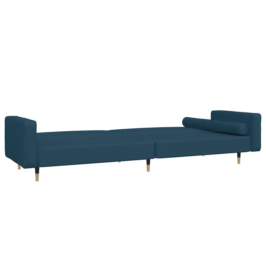 Divano letto | Sof¨¤ letto | Letto singolo a 2 Posti con 2 Cuscini Blu in Velluto