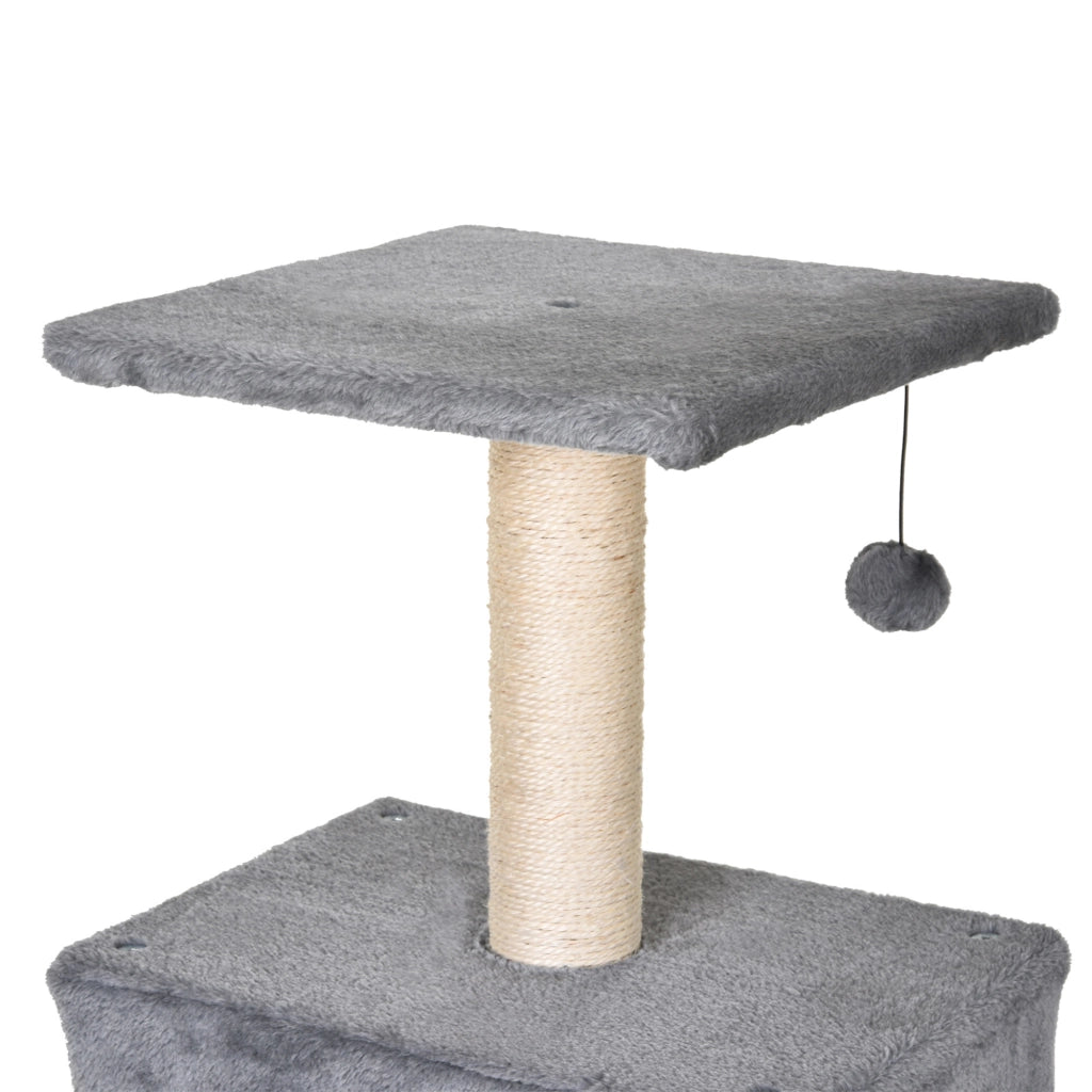 Tiragraffi con Cuccia ¨C Xylo ¨C Grigio Peluche e Sisal 60x49x130cm