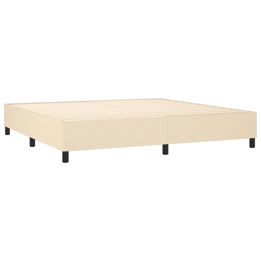 Giroletto a Molle con Materasso Crema 200x200 cm in Tessuto 3136786