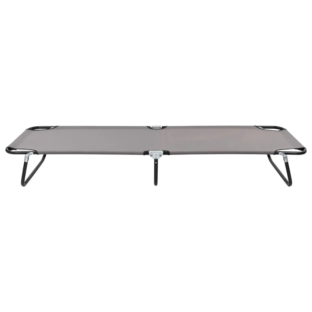 Letto pieghevole da campeggio mobile da esterno 190 cm pieghevole grigio acciaio 02_0012876