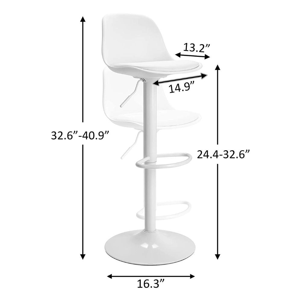 2x Sgabello regolabile Rand completamente bianco