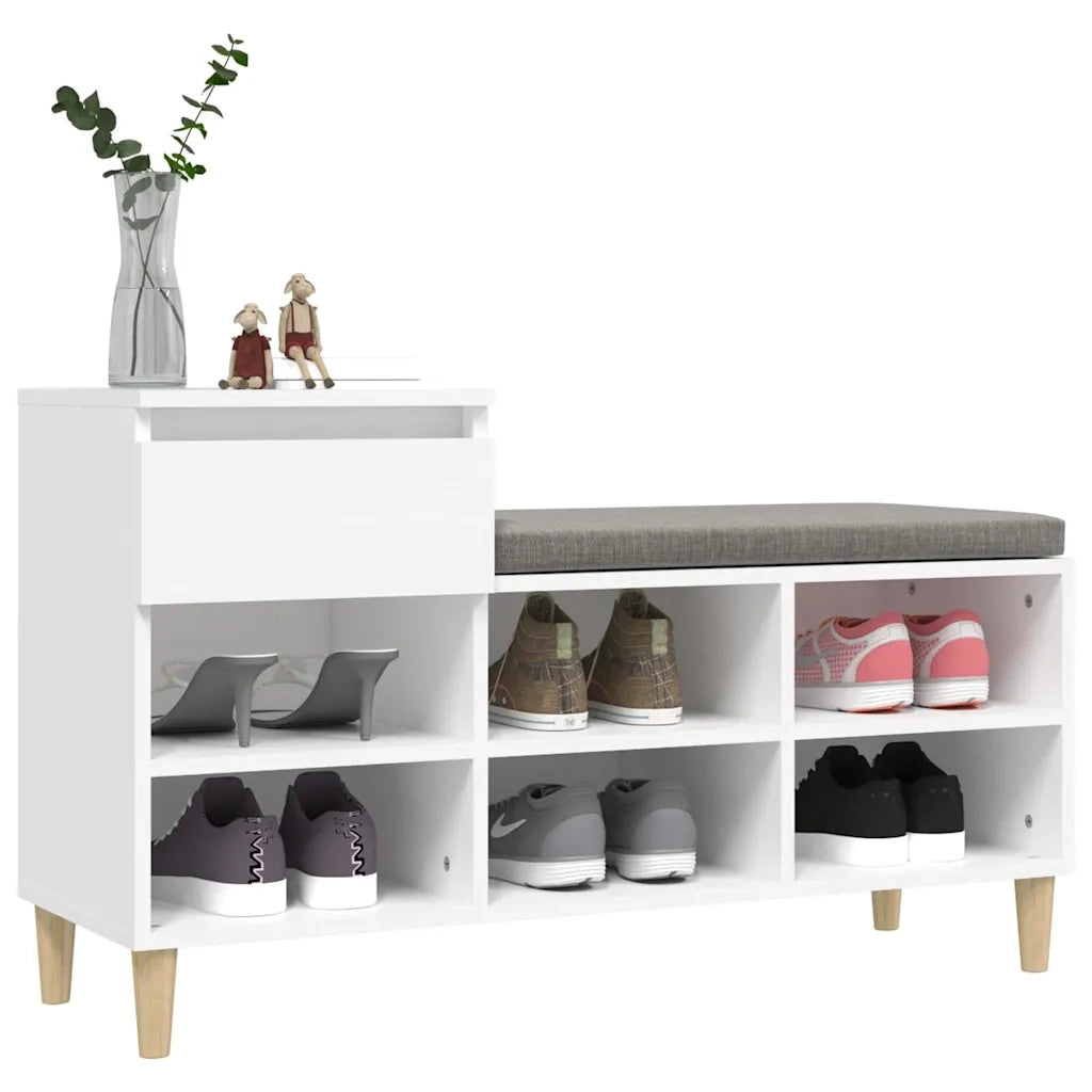 Armoire à chaussures Blanc 102x36x60 cm Bois d'ingénierie