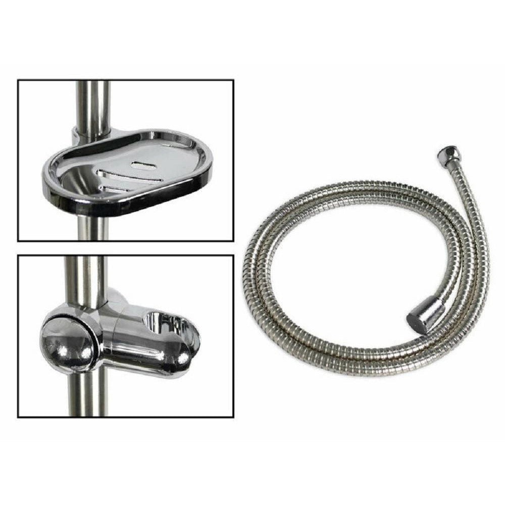 Trade Shop - Saliscendi Doccia Bagno Colonna Soffione Doccetta Multigetto Portasapone 69133 -