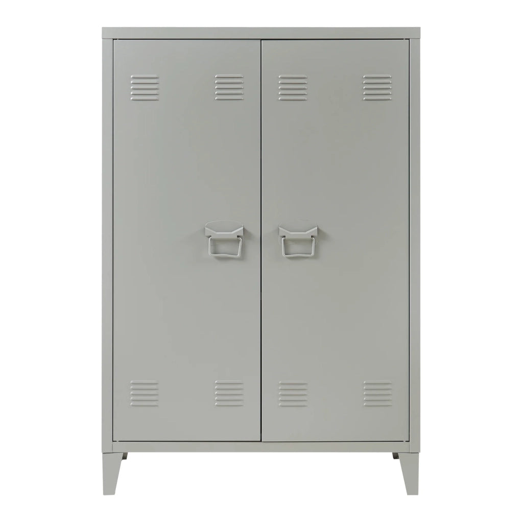 Armadietto da ufficio in metallo con 2 ante 110 x 75 x 33 cm grigio scuro 03_0009180