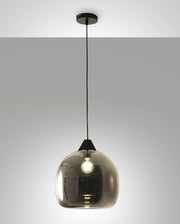 Maia Lampada a Sospensione in Metallo e Vetro Soffiato Colore Fumé Ø310mm E27 60W IP20 - Design Moderno Elegante per Illuminazione Interni