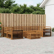 Set di divani da esterno 7 pz Naturale Legno di Acacia Massello 3383082