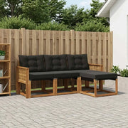 Set di divani da esterno con cuscino 4 pcs Naturale e Nero 3381876