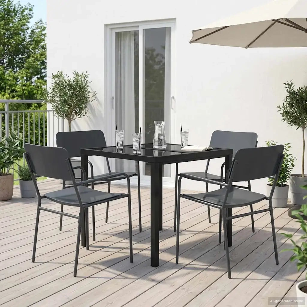 Set Mobili da Esterno 5 pz Antracite Acciaio 3422868