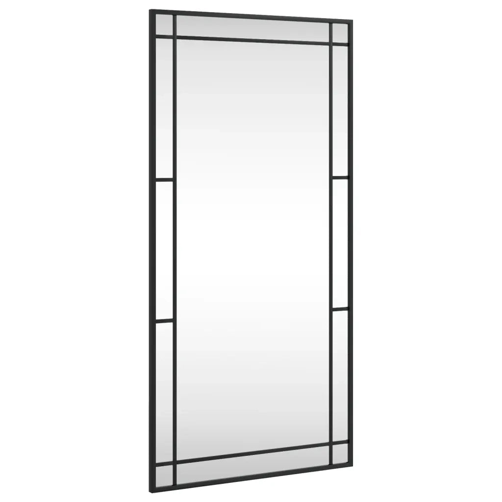 Specchio da Parete | Specchio decorativo Nero 50x100 cm Rettangolare in Ferro