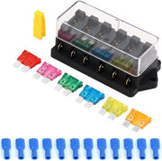 Blocco di interruttori 12V/24V 6 vie per auto con fusibili (3A/5A/10A/15A/20A/30A)