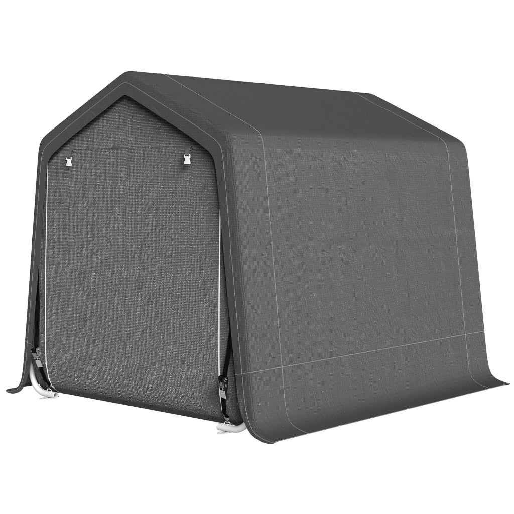 Tendone Garage per Auto, Moto e Attrezzi, in Metallo e Tessuto PE, 280x240x240 cm, Grigio
