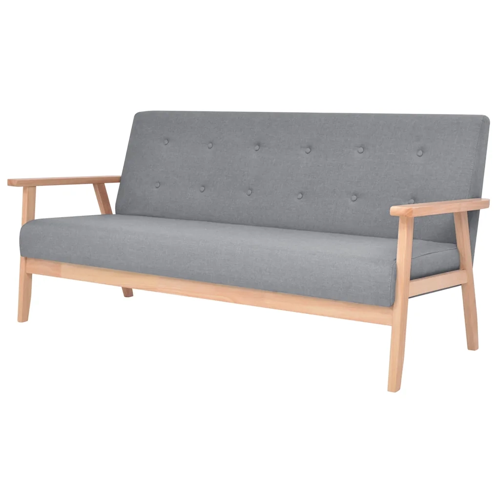 Set di Divani 2 pz in Tessuto Grigio Chiaro cod mxl 16048