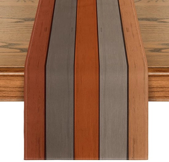 Tavolo da Cucina in Legno con Decorazione Orizzontale, 40x140 cm, Stile Antico e Rustico per la Decorazione di Interni e Feste Autunnali