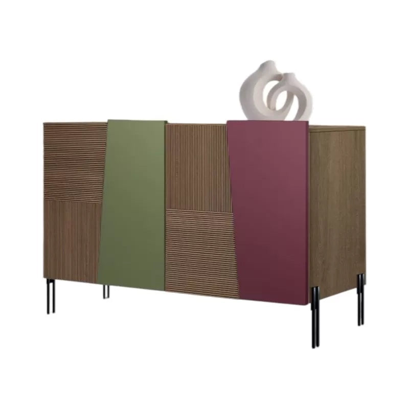 Madia 2 ante contemporanea legno frassino gambe metallo nero 126x48x83 (3151) - Mobili 2G