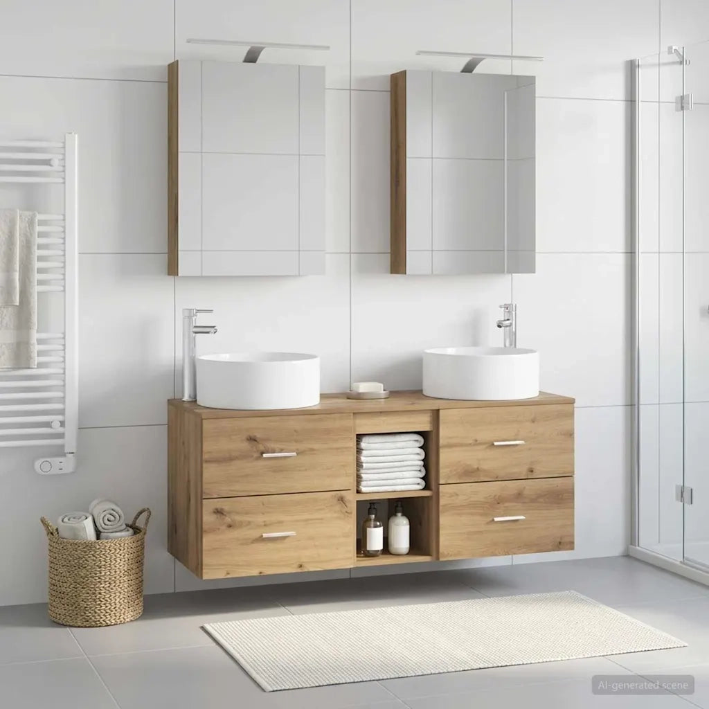 Set di mobili per il bagno 5 pcs Rovere Artigianale 3407078
