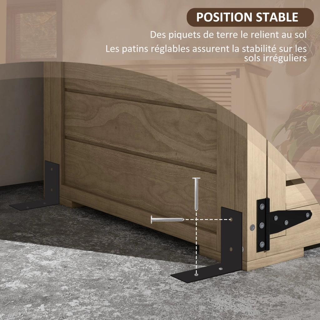 Armadio da giardino in legno 2 ripiani tetto bitumato porte persiane ¨C zephmum ¨C 75x50x118