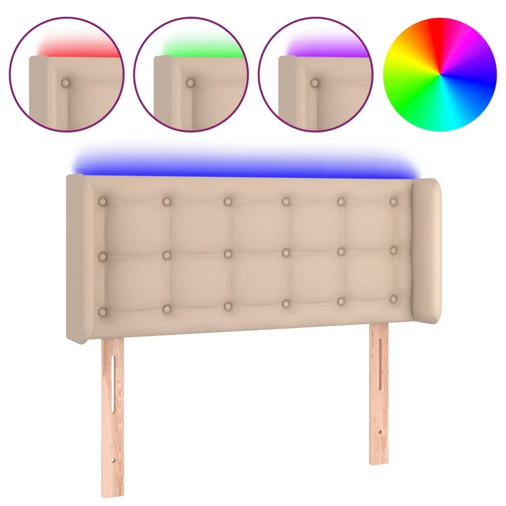 Testiera Cappuccino a LED 103x16x78/88 cm in Similpelle 3123325